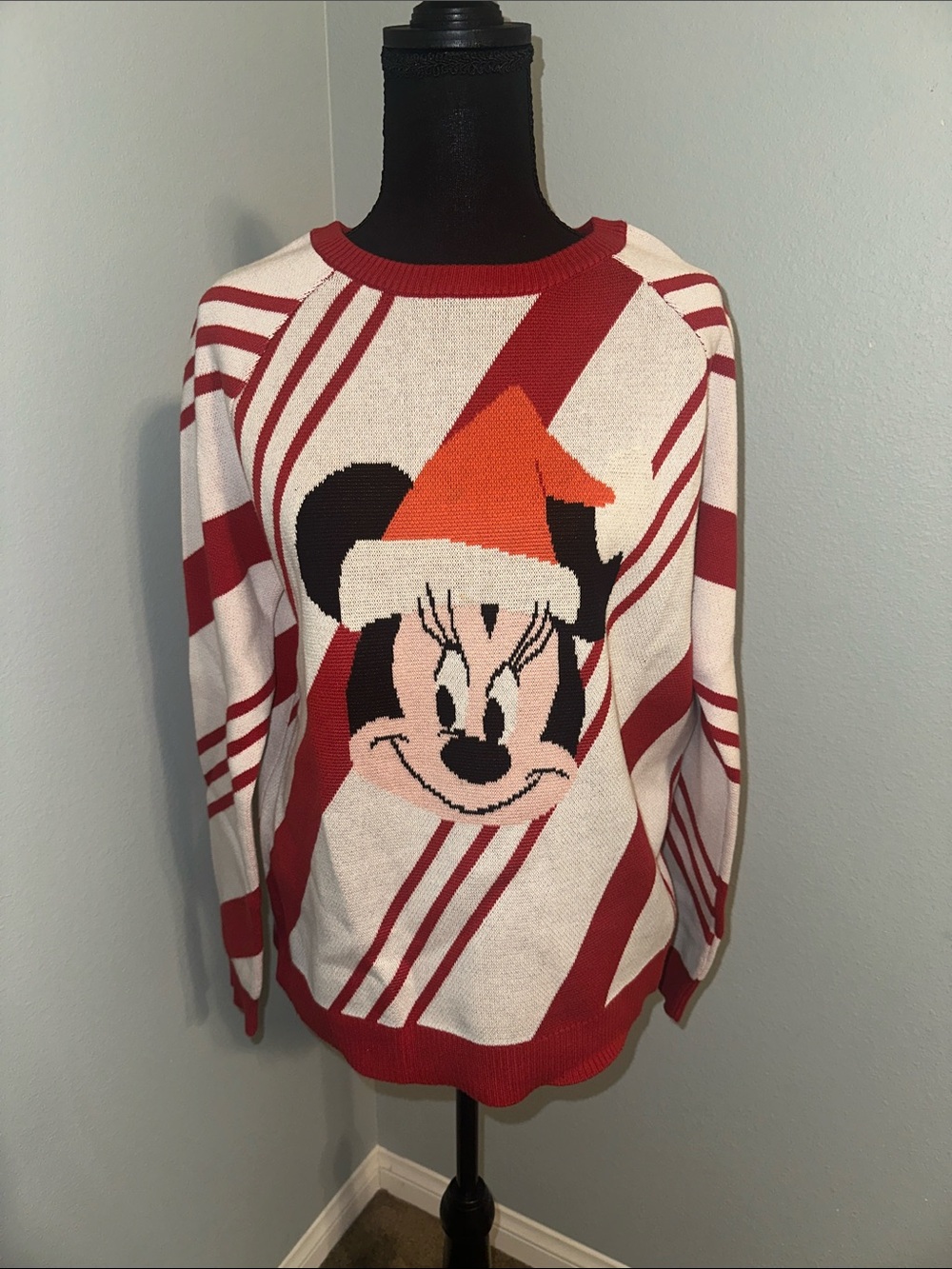 Holiday Red & Cream Minnie Mouse Knit Sweater